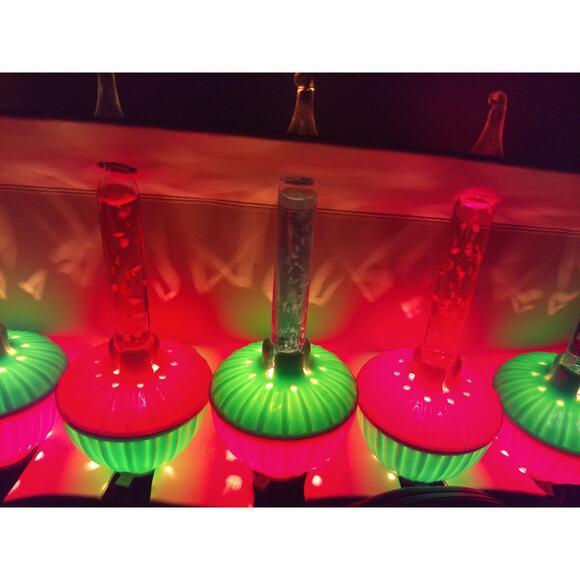 Vintage GEM 7 Light Bubble Set Christmas Green Red Woolworths READ AS IS - Picture 1 of 6